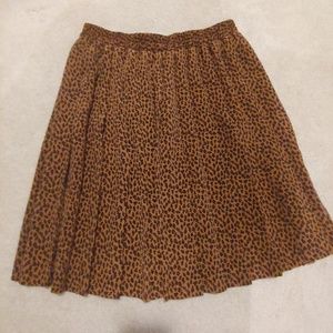 Pleated Cheetah Print Skirt